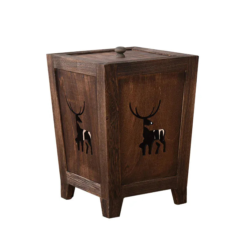 Poubelle antique en bois Cervo poubellissima