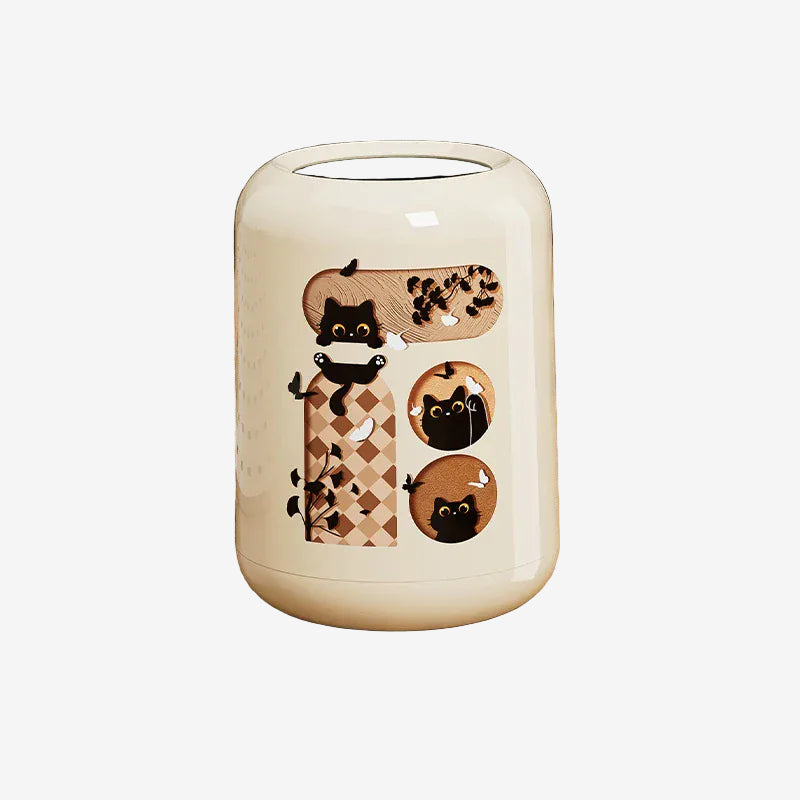 UFORU Adorable Retro-Style Trash Can - Light Luxury Design for Living Room, Double-Bucket & Lidless Cat-Themed Garbage Bin climbing window cat